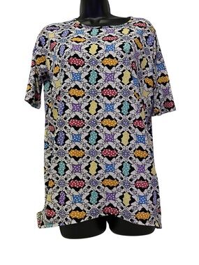 LuLaRoe Minnie Mouse Multicolor Polka Dot Shirt- Purple Accents